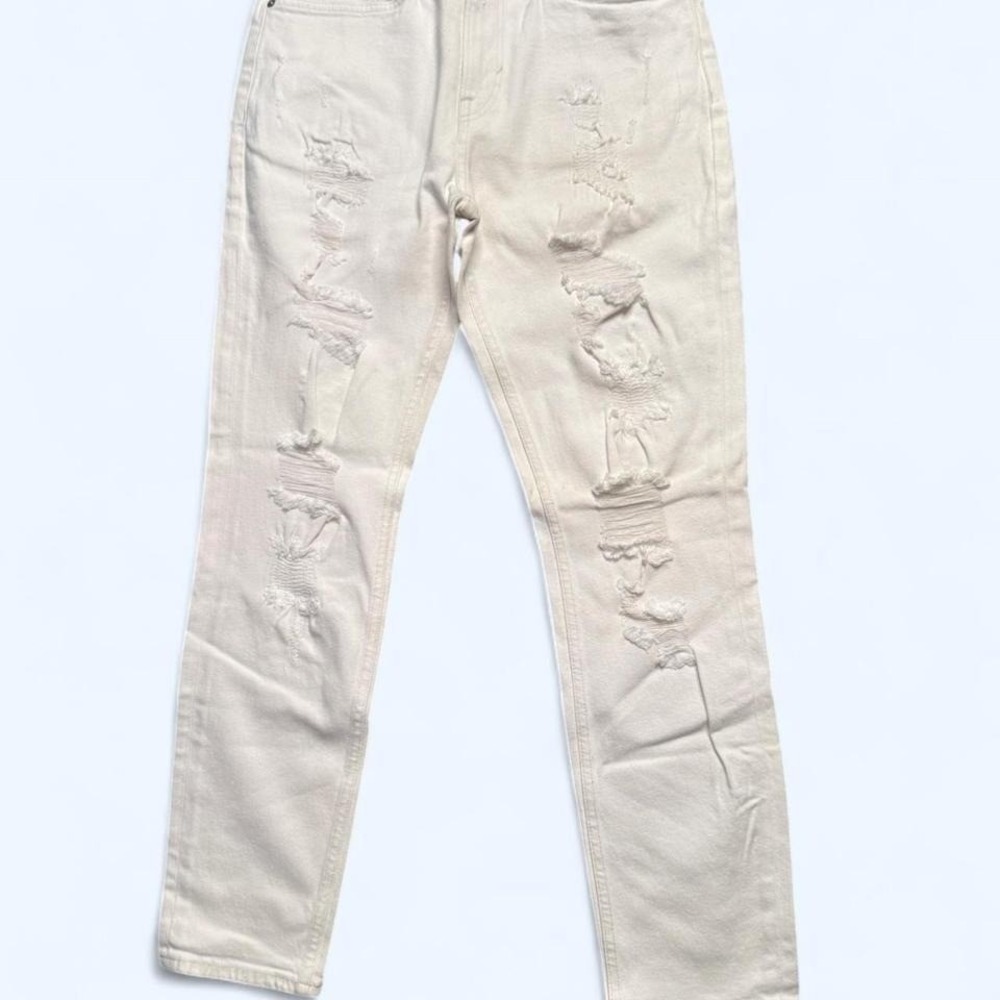 Men's 30x32 H&M White Distressed Slim Tapered Jeans